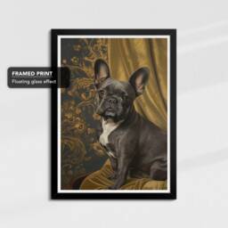 French Bulldog Dog Pet Abstract Framed Poster Print & Canvas Wall Decor Art Painting Bedroom Home Living Room Funny Animal Lover Gift - thumbnail 2