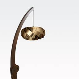 Luxury Floor Lamp - Gold Wood Elegant Design Living Room Light - thumbnail 1