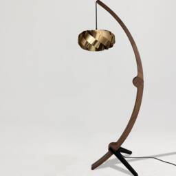 Luxury Floor Lamp - Gold Wood Elegant Design Living Room Light - thumbnail 3