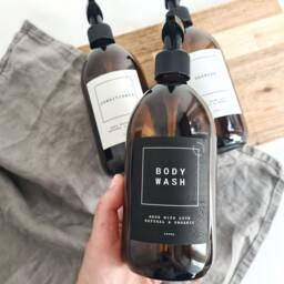 Personalised Refillable Amber Glass Or Plastic Soap Dispenser Minimalist Metal Pump Bottle - thumbnail 3