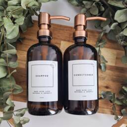 Personalised Refillable Amber Glass Or Plastic Soap Dispenser Minimalist Metal Pump Bottle