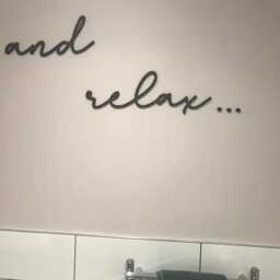 And Relax Wooden Script Sign Hallway Bathroom Home Door Wall Decor Black Sticker - thumbnail 3