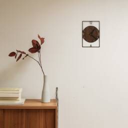 Rectangle Wall Clock Wood Art Decor Unique Modern Rectangular For Living Room Kitchen Farmhouse No Ticking Silent Handmade Mid Century - thumbnail 4