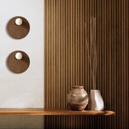 Brown Ceramic Wave Wall Sconce Glazed Entryway Lighting - thumbnail 2