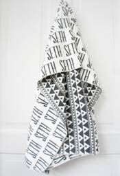 Personalized Organic Cotton Baby Blanket - Reversible Name - thumbnail 1