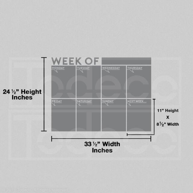 Modern Dry Erase Weekly Wall Calendar Decal - image 1