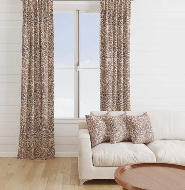 Custom Made William Morris Willow Bough Rust Blackout/Lining Curtains Pinch /Triple/Double Pleat - image 1