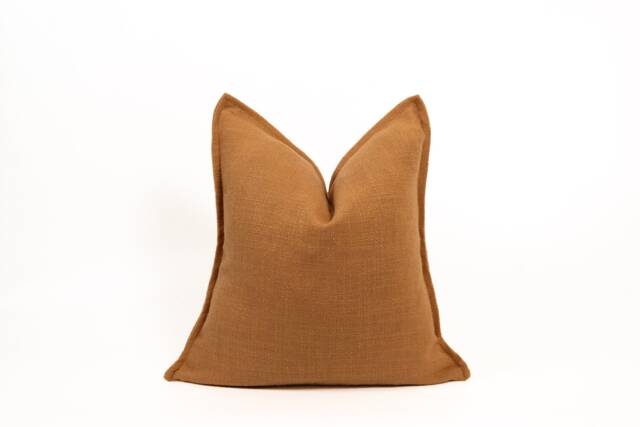 Linen Burnt Orange Cushion Cover Square Pillow Lumbar - All Sizes - image 1