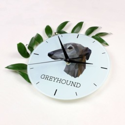 A Clock With A Grey Hound Dog. New Collection The Geometric Dog - thumbnail 2