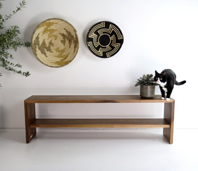 Hallway Small Shoe Bench - Handcrafted Wooden Rack Entryway Storage Handmade Furniture - image 1