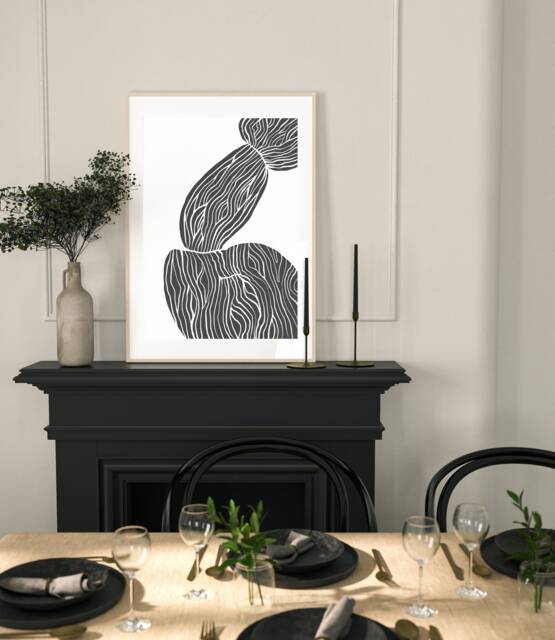 Abstract Print, Contemporary Art , Wall Home Decor Bedroom Minimal Neutral Beige, A5, A4, A3, A3+, A2 - image 1