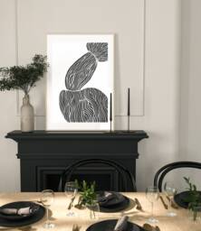Abstract Print, Contemporary Art , Wall Home Decor Bedroom Minimal Neutral Beige, A5, A4, A3, A3+, A2 - thumbnail 1