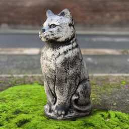 Concrete Cat Statue Cement Kitty Figurine Outdoor Pet Sculpture Stone Animal Ornament Kitten Lover Gift Handmade Front Door Decoration - thumbnail 4