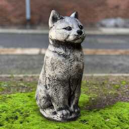 Concrete Cat Statue Cement Kitty Figurine Outdoor Pet Sculpture Stone Animal Ornament Kitten Lover Gift Handmade Front Door Decoration - thumbnail 3