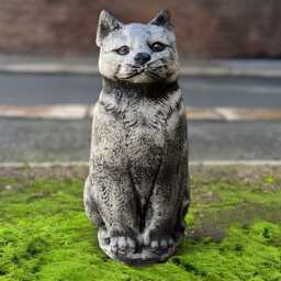 Concrete Cat Statue Cement Kitty Figurine Outdoor Pet Sculpture Stone Animal Ornament Kitten Lover Gift Handmade Front Door Decoration - thumbnail 1