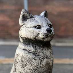 Concrete Cat Statue Cement Kitty Figurine Outdoor Pet Sculpture Stone Animal Ornament Kitten Lover Gift Handmade Front Door Decoration - thumbnail 2