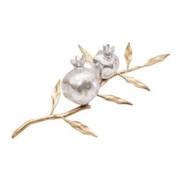 Gold Plated Pomegranate Sculpture, Modern Judaica Centerpiece - thumbnail 2