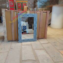 Grey Mother Of Pearl Inlay Mirror Frame With Complimentary - thumbnail 3
