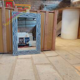 Grey Mother Of Pearl Inlay Mirror Frame With Complimentary - thumbnail 2
