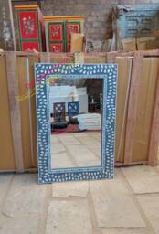 Grey Mother Of Pearl Inlay Mirror Frame With Complimentary - thumbnail 1