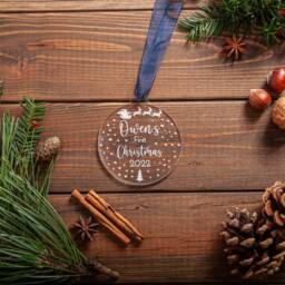 Personalised Baby's First Christmas Ornament Engraved Wood Or Acrylic Bauble - thumbnail 3