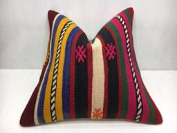 Vintage Kilim Pillow Cover, 20x20, Bohemian Throw - thumbnail 1