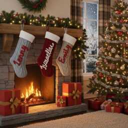 2026 Personalized Christmas Stocking, Embroidered Family Name Stockings, Knit Holiday Stockings Gifts, Xmas Sock - thumbnail 3