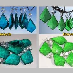 Emerald Or Peacock Green Chandelier Drops Glass Light Parts Crystals Droplets 2 - thumbnail 2