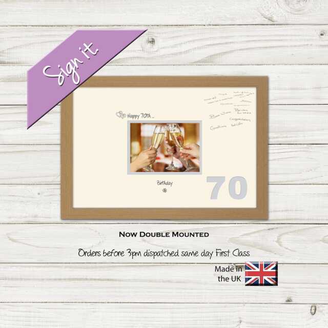 70Th Photo Frame Word Birthday Special Gift 7x5Sign-684D By Photos in A Word - image 1