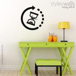 Sand Clock Wall Decal, Modern Sticker, Living Room Decor, Office - thumbnail 2