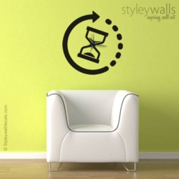 Sand Clock Wall Decal, Modern Sticker, Living Room Decor, Office - thumbnail 1