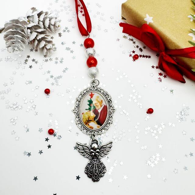 Memorial Ornament With Photo, Angel Ornament, Christmas in Heaven, Photo Bauble, Gift, Remembrance Ornament, Custom - image 1