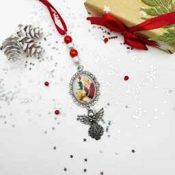 Memorial Ornament With Photo, Angel Ornament, Christmas in Heaven, Photo Bauble, Gift, Remembrance Ornament, Custom - thumbnail 2
