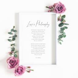 Love's Philosophy Print - P.b. Shelley Poetry Romantic Wall Art Birthday, Anniversary Or Wedding Gift - thumbnail 1