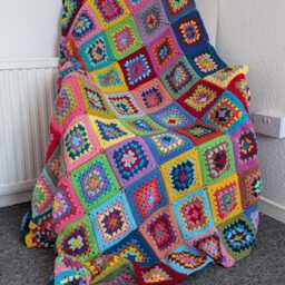 Crochet Blanket, Vintage Throw Retro Granny Square Blanket Throw, Christmas Gift For Him, Afghan - thumbnail 4