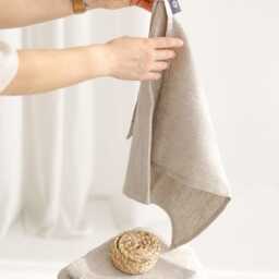 Beige Waffle Linen Towel Set Organic Bath & Hand Towels. Natural Large Bath, Small Towels For Christmas. New Home Gift - thumbnail 2