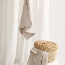Beige Waffle Linen Towel Set Organic Bath & Hand Towels. Natural Large Bath, Small Towels For Christmas. New Home Gift - thumbnail 3