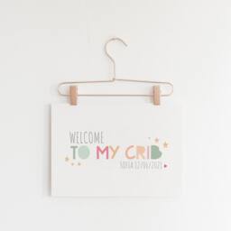 Welcome To My Crib Print, Baby Girl Gift, Nursery Wall Art, Girls Decor, Muted Prints, Art - thumbnail 3