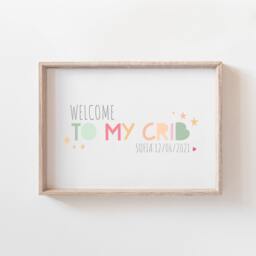 Welcome To My Crib Print, Baby Girl Gift, Nursery Wall Art, Girls Decor, Muted Prints, Art - thumbnail 1