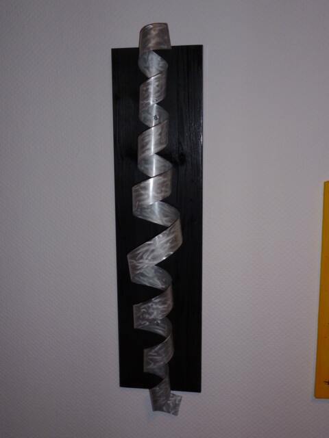 "Large Modern Abstract Wood Aluminum Artist Wall Sculpture ""Spow" - image 1