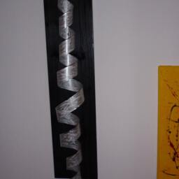"Large Modern Abstract Wood Aluminum Artist Wall Sculpture ""Spow" - thumbnail 3