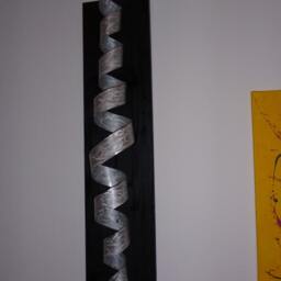 "Large Modern Abstract Wood Aluminum Artist Wall Sculpture ""Spow" - thumbnail 2