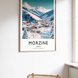 Morzine France Ski Poster Alpine Travel Print - thumbnail 2