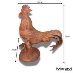 Rusty Rooster Garden Ornament 53cm - thumbnail 4