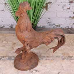 Rusty Rooster Garden Ornament 53cm - thumbnail 2