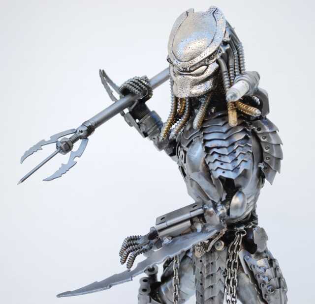 One-Of-A-Kind Predator Scrap Metal Sculpture, Handmade Recycled Art, Unique Anniversary Gift For Him - image 1