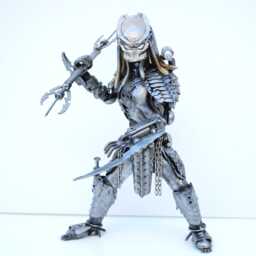 One-Of-A-Kind Predator Scrap Metal Sculpture, Handmade Recycled Art, Unique Anniversary Gift For Him - thumbnail 2