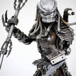 One-Of-A-Kind Predator Scrap Metal Sculpture, Handmade Recycled Art, Unique Anniversary Gift For Him - thumbnail 3