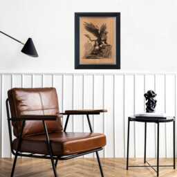 Vintage Gryphon Poster With Medieval Castle Rustic Fantasy Wall Art Antique Illustration Mythical Creature Decor Home - thumbnail 3