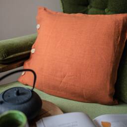 Natural Linen Pillow Case With Buttons Closure, Natural Bed Linen, Soft Pillowcase, Rustic Standard - thumbnail 4